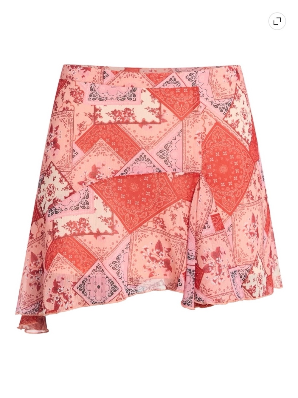 No Boundaries Patchwork Asymmetric Skirt